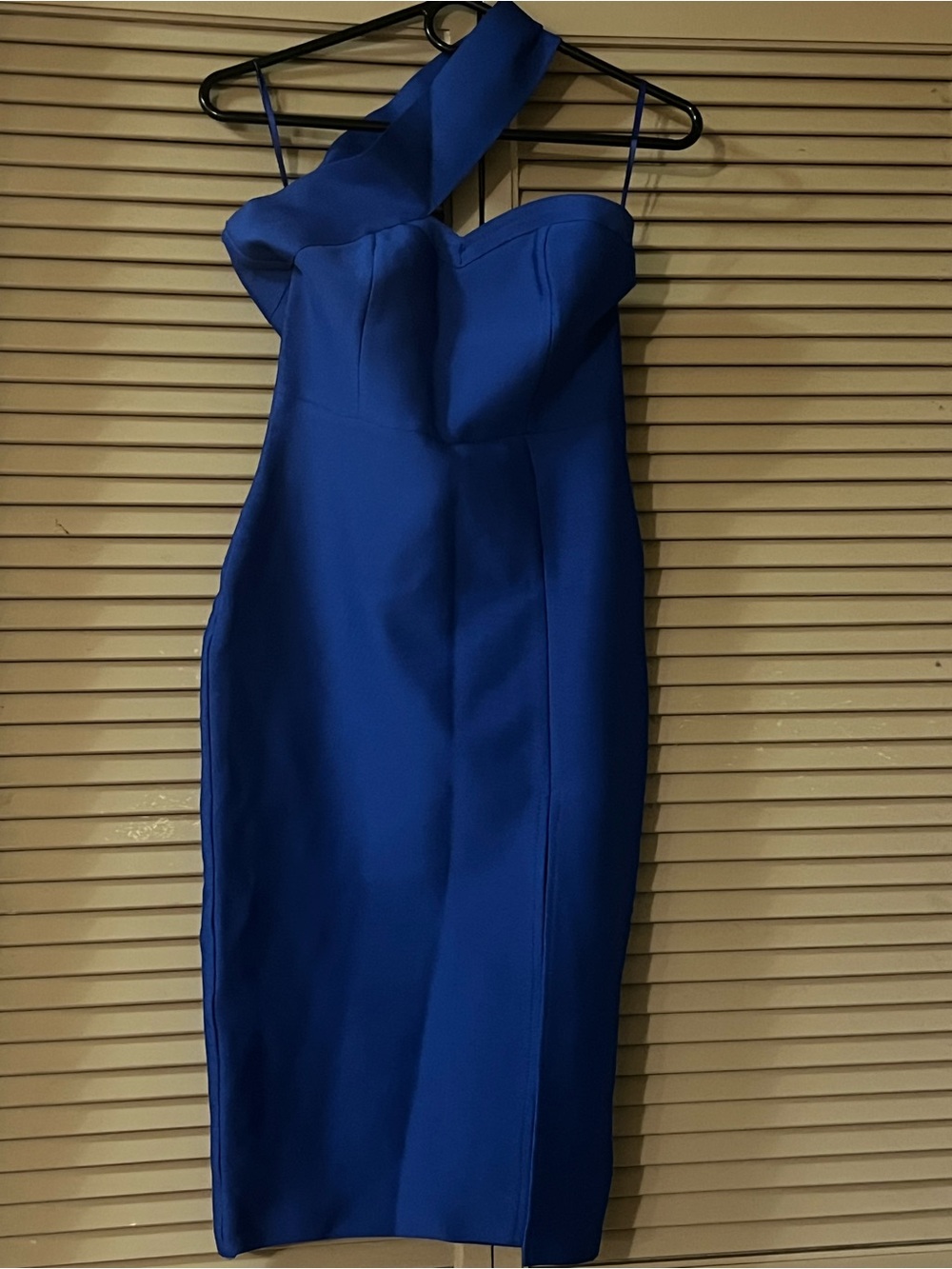 Royal Blue One-Shoulder Sheath Dress